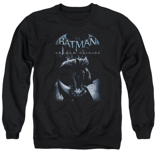 Batman Arkham Origins Perched Cat Mens Crewneck Sweatshirt Black