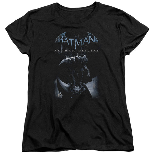 Batman Arkham Origins Perched Cat Womens T Shirt Black Officially Licensed