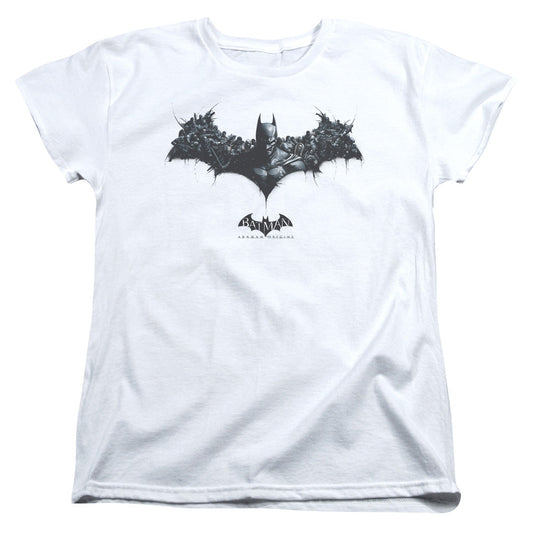 Batman Arkham Origins Bat Of Enemies Womens T Shirt White Officially Licensed