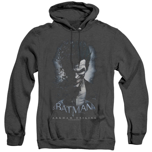 Batman Arkham Origins Joker Heather Mens Hoodie Black Officially Licensed