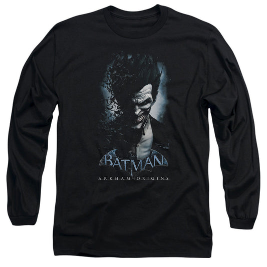 Batman Arkham Origins Joker Mens Long Sleeve Shirt Black Officially Licensed