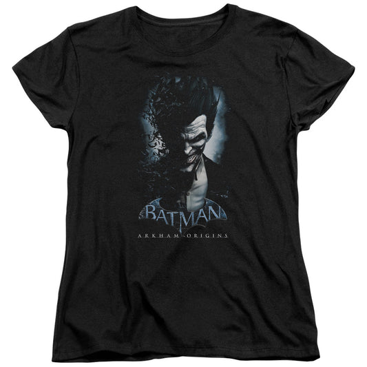 Batman Arkham Origins Joker Womens T Shirt Black Officially Licensed