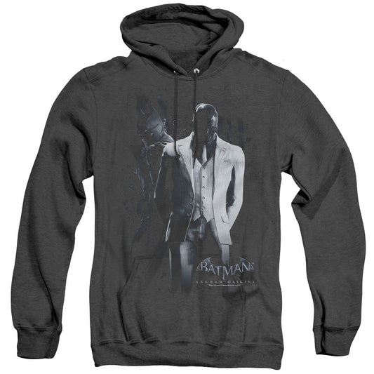 Batman Arkham Origins Black Mask Heather Mens Hoodie Black Officially Licensed