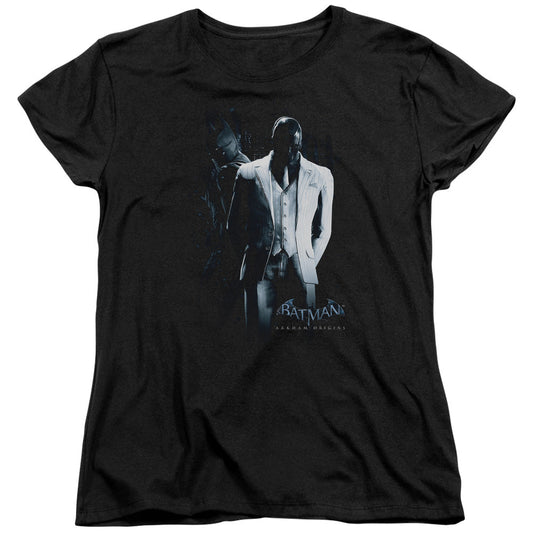 Batman Arkham Origins Black Mask Womens T Shirt Black Officially Licensed