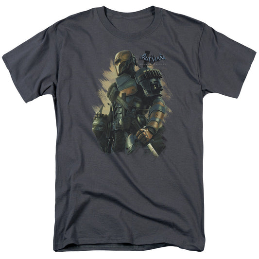 Batman Arkham Origins Deathstroke Mens T Shirt Charcoal Officially Licensed