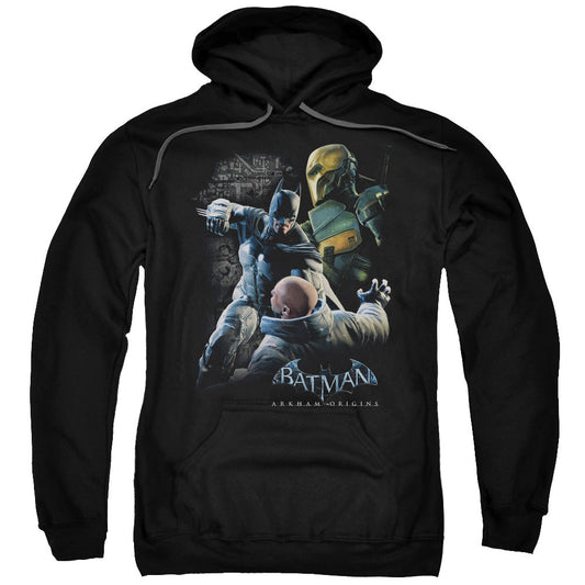 Batman Arkham Origins Punch Mens Hoodie Black Officially Licensed