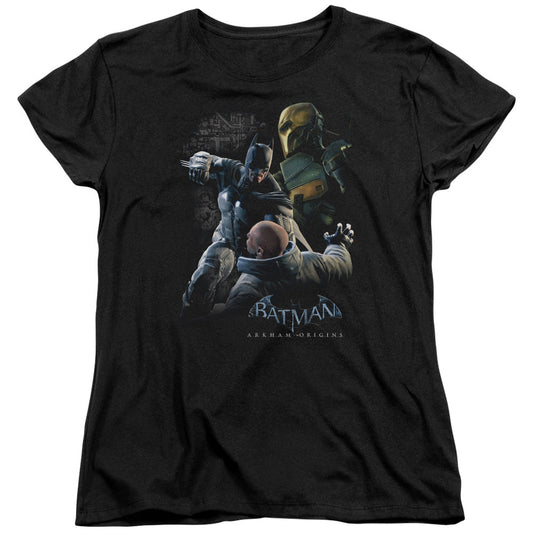 Batman Arkham Origins Punch Womens T Shirt Black Officially Licensed