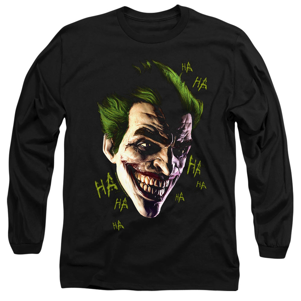 Batman Arkham Origins Joker Grim Mens Long Sleeve Shirt Black Officially Licensed