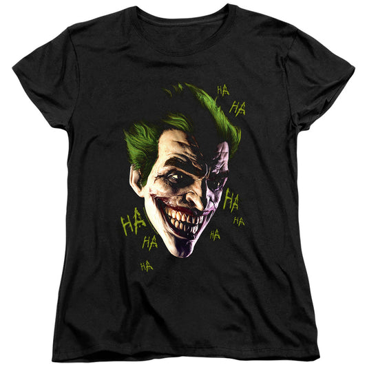 Batman Arkham Origins Joker Grim Womens T Shirt Black Officially Licensed