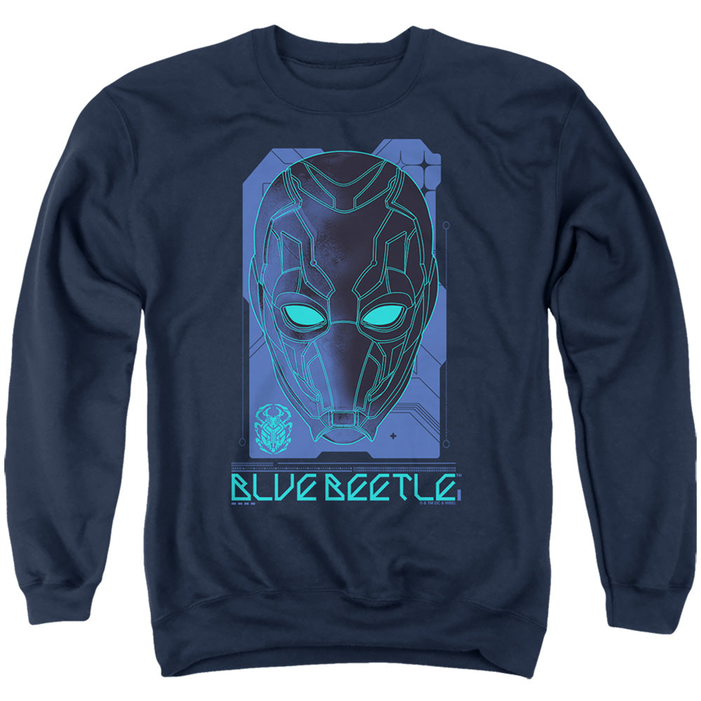Blue Beetle (2023) Large Mask Mens Crewneck Sweatshirt Navy Officially Licensed