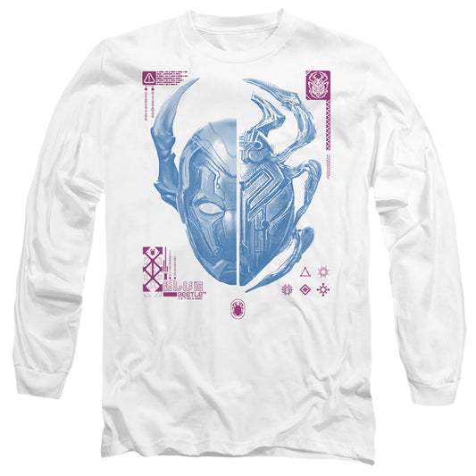 Blue Beetle (2023) Split Beetle Mens Long Sleeve Shirt White Officially Licensed