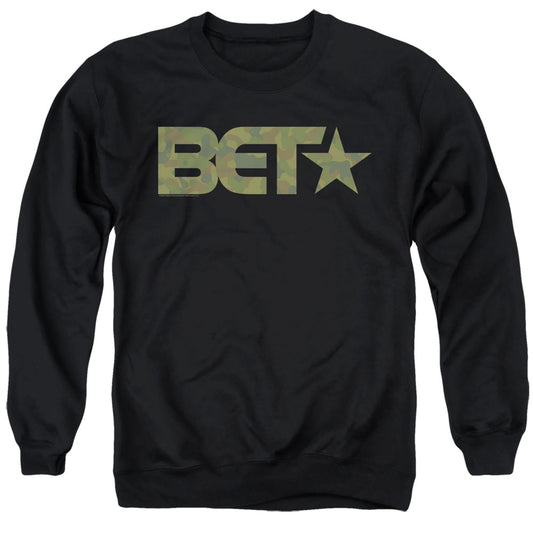 Bet Bet Camo Logo Mens Crewneck Sweatshirt Black Officially Licensed