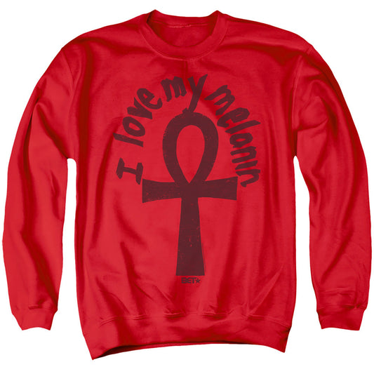 Bet I Love My Melanin Mens Crewneck Sweatshirt Red Officially Licensed