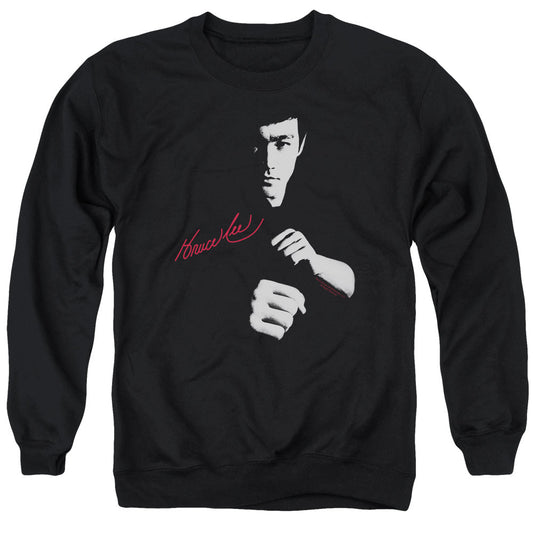 Bruce Lee The Dragon Awaits Mens Crewneck Sweatshirt Black Officially Licensed
