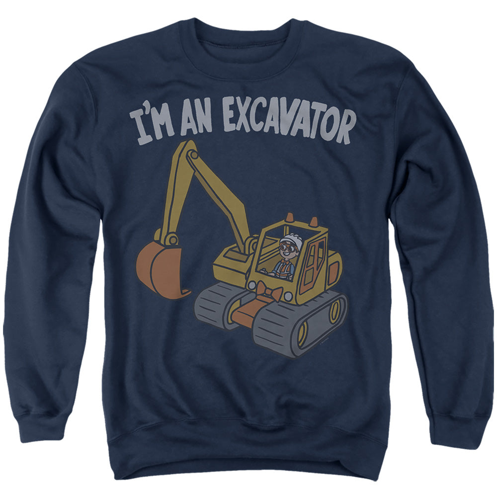Blippi I'M An Excavator Mens Crewneck Sweatshirt Navy Officially Licensed