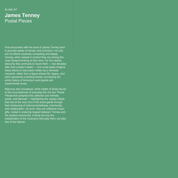 PRE-ORDER: James Tenney - Postal Pieces [Vinyl]