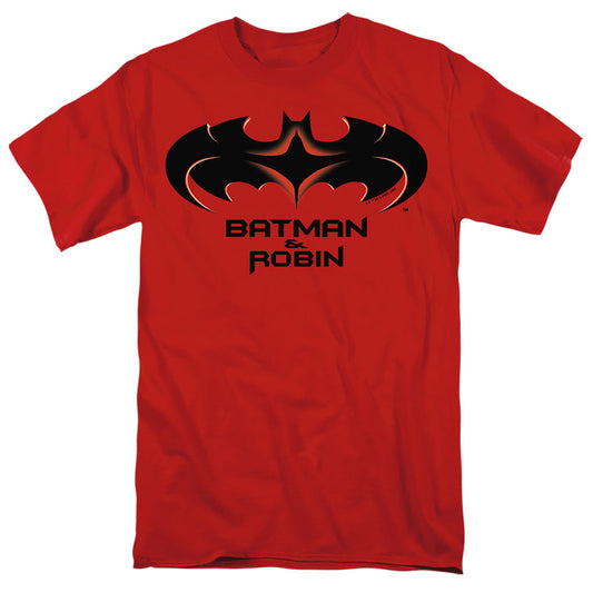 Batman Logo And Symbol Mens T Shirt Red Officially Licensed