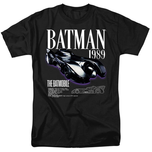 Batman (1989) Batmobile Schematic Mens T Shirt Black Officially Licensed