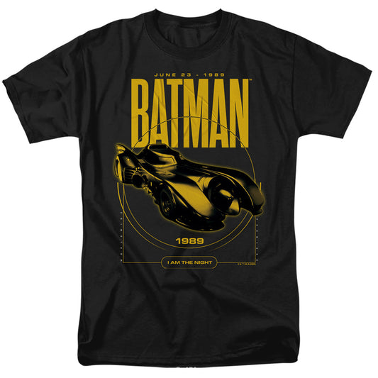 Batman (1989) Batmobile Circle Mens T Shirt Black Officially Licensed