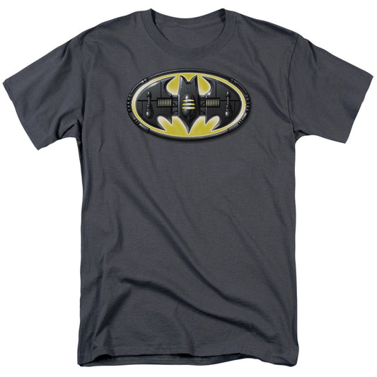 Batman Bat Mech Logo Mens T Shirt Charcoal Officially Licensed