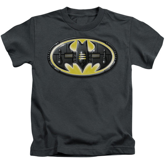 Batman Bat Mech Logo Juvenile Kids Youth T Shirt Charcoal Officially Licensed
