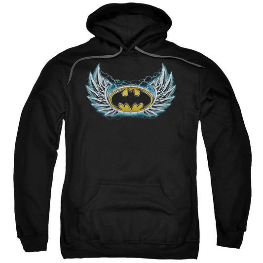 Batman Steel Wings Logo Mens Hoodie Black Officially Licensed