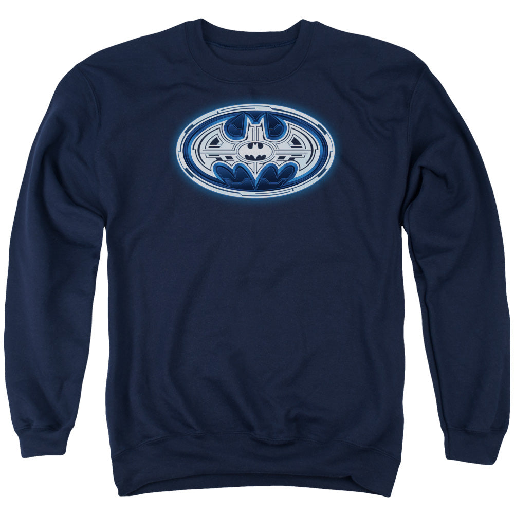 Batman Cyber Bat Shield Mens Crewneck Sweatshirt Navy