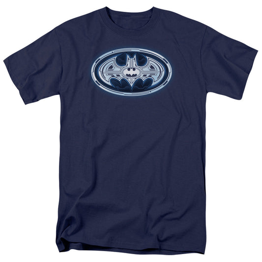 Batman Cyber Bat Shield Mens T Shirt Navy Officially Licensed