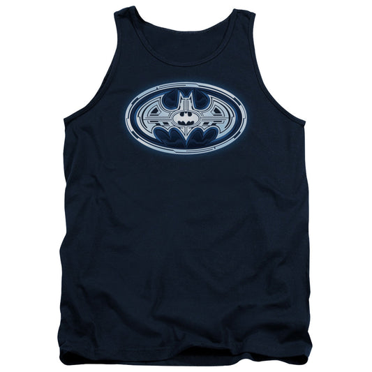 Batman Cyber Bat Shield Mens Tank Top Shirt Navy Blue Officially Licensed