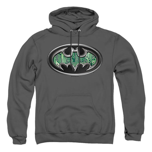 Batman Circuitry Shield Mens Hoodie Charcoal Officially Licensed