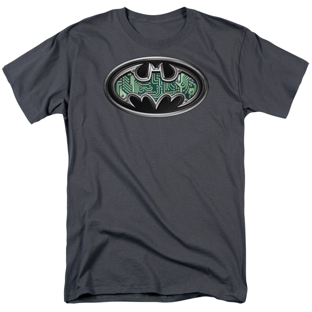 Batman Circuitry Shield Mens T Shirt Charcoal Officially Licensed
