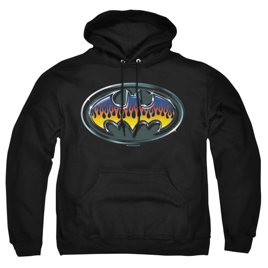 Batman Hot Rod Shield Mens Hoodie Black Officially Licensed