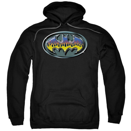 Batman Hot Rod Shield Mens Hoodie Black Officially Licensed