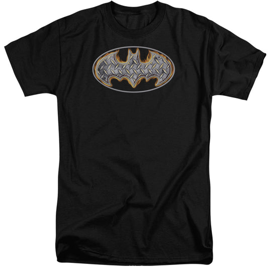 Batman Steel Fire Shield Mens Tall T Shirt Black Officially Licensed