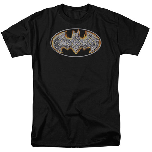 Batman Steel Fire Shield Mens T Shirt Black Officially Licensed