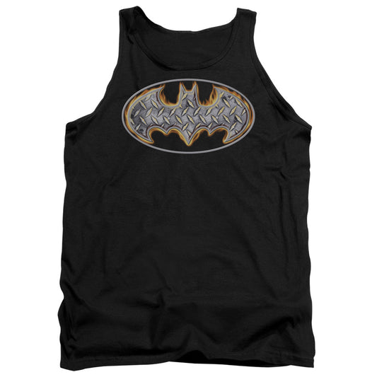 Batman Steel Fire Shield Mens Tank Top Shirt Black Officially Licensed