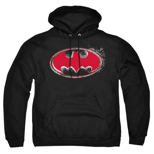 Batman Hardcore Noir Bat Logo Mens Hoodie Black Officially Licensed