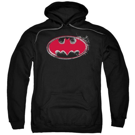 Batman Hardcore Noir Bat Logo Mens Hoodie Black Officially Licensed