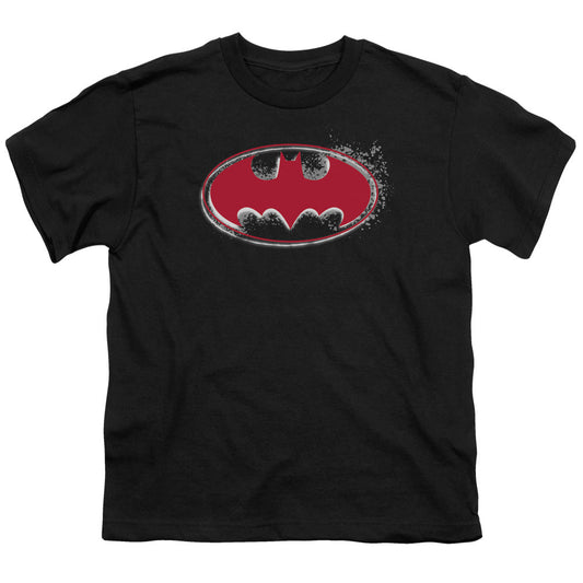 Batman Hardcore Noir Bat Logo Kids Youth T Shirt Black Officially Licensed