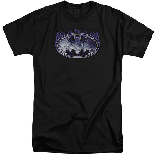 Batman Cracked Shield Mens Tall T Shirt Black Officially Licensed