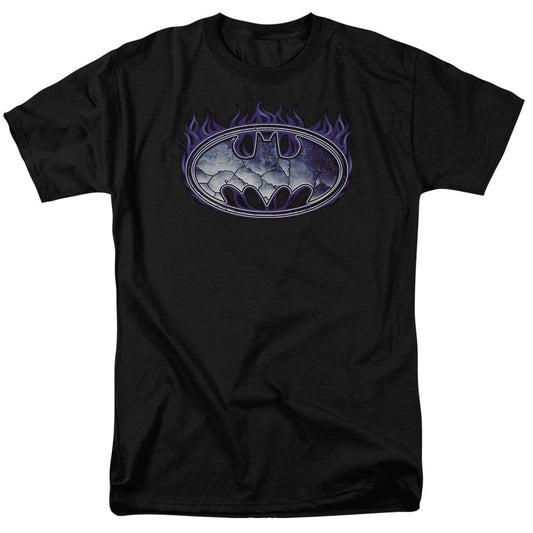 Batman Cracked Shield Mens T Shirt Black Officially Licensed