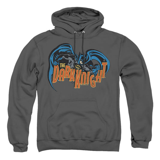 Batman Retro Dark Knight Mens Hoodie Charcoal Officially Licensed