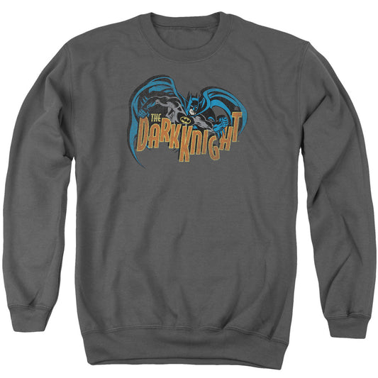 Batman Retro Dark Knight Mens Crewneck Sweatshirt Charcoal