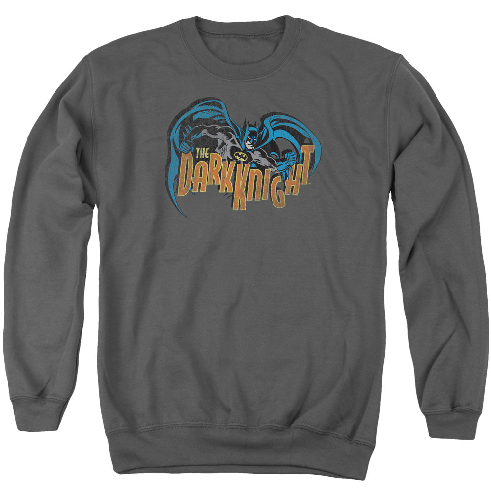 Batman Retro Dark Knight Mens Crewneck Sweatshirt Charcoal