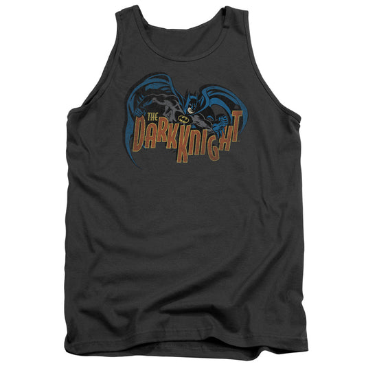 Batman Retro Dark Knight Mens Tank Top Shirt Charcoal Officially Licensed