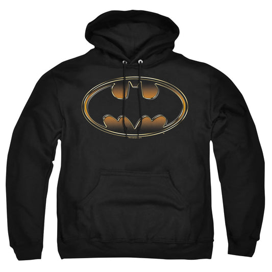 Batman Black & Gold Embossed Mens Hoodie Black Officially Licensed