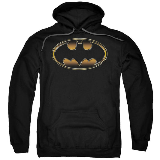 Batman Black & Gold Embossed Mens Hoodie Black Officially Licensed