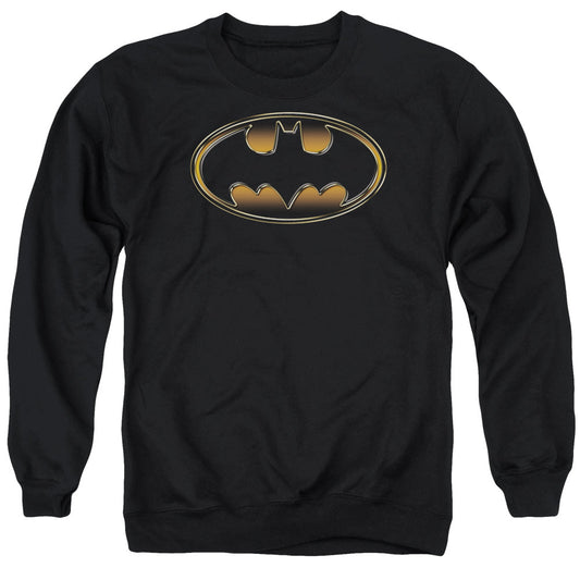Batman Black & Gold Embossed Mens Crewneck Sweatshirt Black