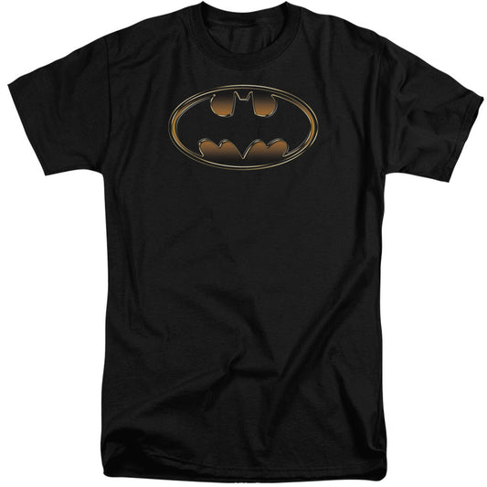 Batman Black & Gold Embossed Shield Mens Tall T Shirt Black Officially Licensed