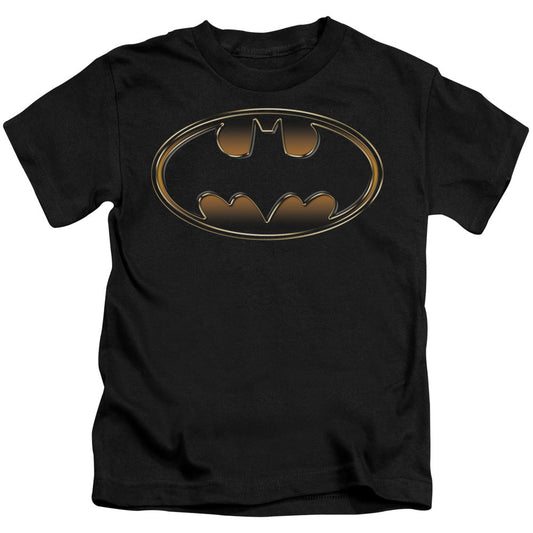 Batman Black & Gold Embossed Juvenile Kids Youth T Shirt Black Officially Licensed